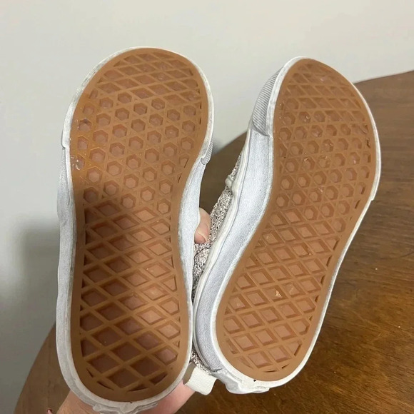 Kids White/Multicolored Sparkly Vans Size 13 - Picture 3 of 7